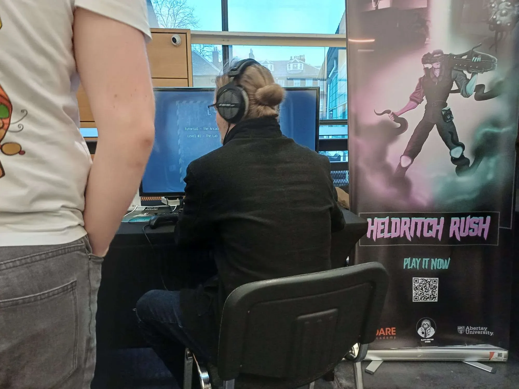 Playtesters engaging with Heldritch Rush at DCA Dundee
