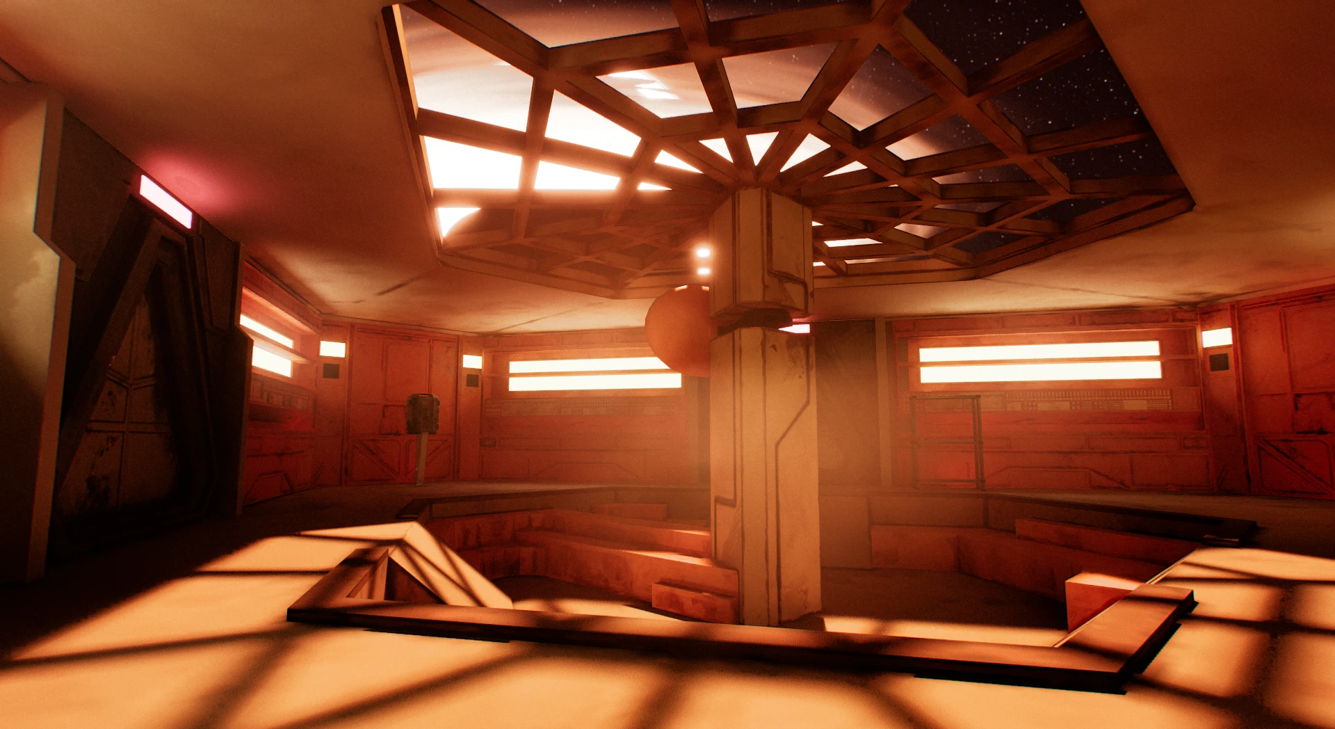 Safe room — warmer colour temperature contrast